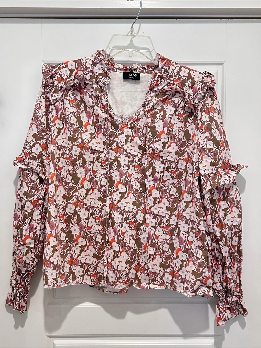 Fate Fall Floral Ruffle Blouse 100% Cotton
